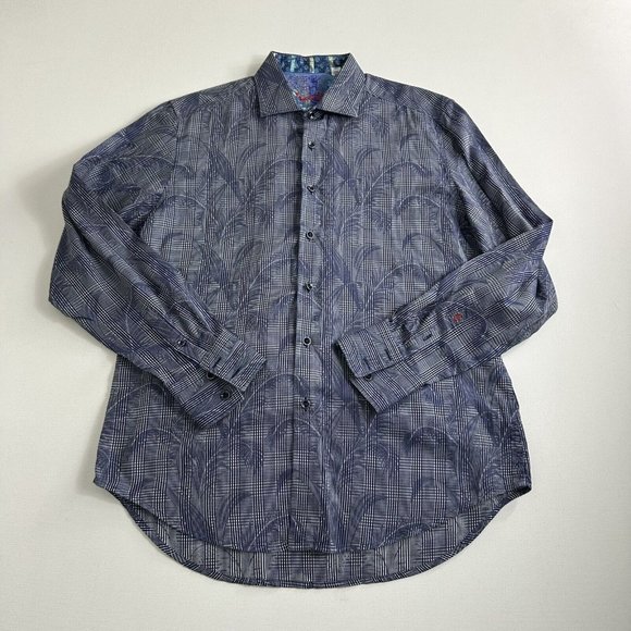 Robert Graham Button Up Shirt‎ Medium Flip Cuff Floral Abstract Geometric Mens - Picture 1 of 10